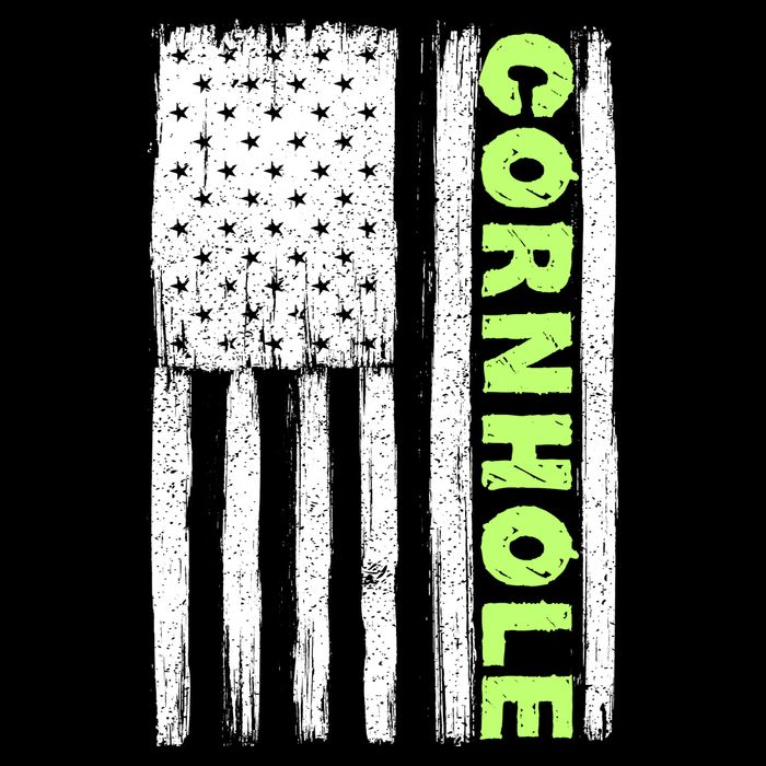 Cornhole Us Flag Cropped Pullover Crew