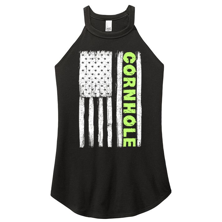 Cornhole Us Flag Women's Perfect Tri Rocker Tank