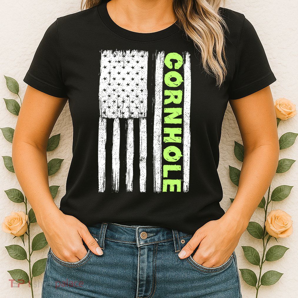 Cornhole Us Flag Womens T-Shirt
