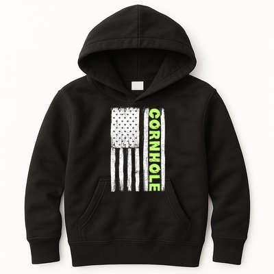 Cornhole Us Flag Kids Hoodie
