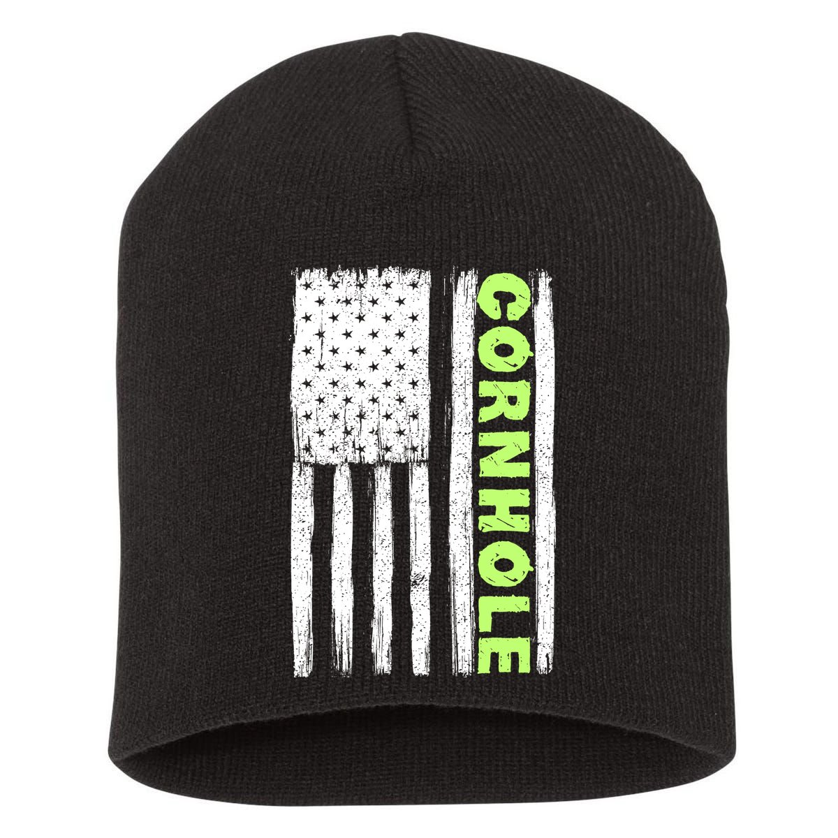 Cornhole Us Flag Short Acrylic Beanie