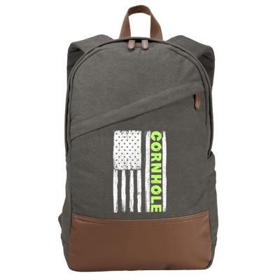 Cornhole Us Flag Cotton Canvas Backpack