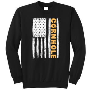 Cornhole Us Flag Tall Sweatshirt