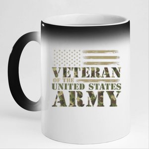 Camouflage Us Flag Veteran Of The United States Army Gift 11oz Black Color Changing Mug