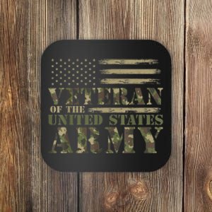 Camouflage Us Flag Veteran Of The United States Army Gift Coaster