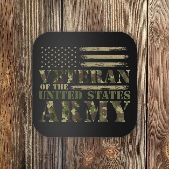 Camouflage Us Flag Veteran Of The United States Army Gift Coaster