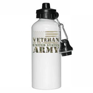 Camouflage Us Flag Veteran Of The United States Army Gift Aluminum Water Bottle