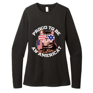 Cat US Flag Sunglasses Proud To Be An Americat Womens CVC Long Sleeve Shirt