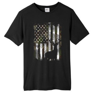 Camo Us Flag Deer Elk Buck Camoflage Hunting Hunter Dad Tall Fusion ChromaSoft Performance T-Shirt