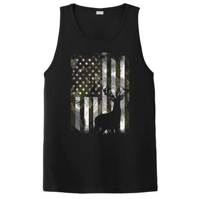 Camo Us Flag Deer Elk Buck Camoflage Hunting Hunter Dad PosiCharge Competitor Tank