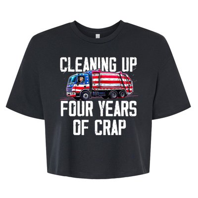 Cleaning Up Four Years Of Crap Funny Trump Garbage Truck Bella+Canvas Jersey Crop Tee