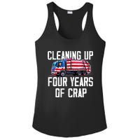 Cleaning Up Four Years Of Crap Funny Trump Garbage Truck Ladies PosiCharge Competitor Racerback Tank