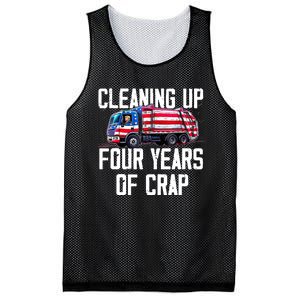 Cleaning Up Four Years Of Crap Funny Trump Garbage Truck Mesh Reversible Basketball Jersey Tank