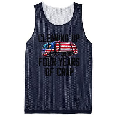 Cleaning Up Four Years Of Crap Funny Trump Garbage Mesh Reversible Basketball Jersey Tank