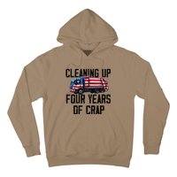 Cleaning Up Four Years Of Crap Funny Trump Garbage Hoodie