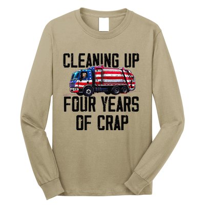 Cleaning Up Four Years Of Crap Funny Trump Garbage Long Sleeve Shirt