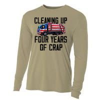 Cleaning Up Four Years Of Crap Funny Trump Garbage Cooling Performance Long Sleeve Crew