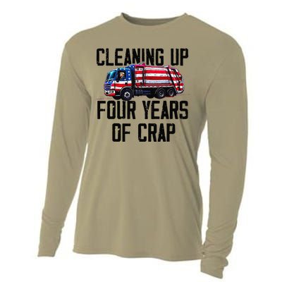 Cleaning Up Four Years Of Crap Funny Trump Garbage Cooling Performance Long Sleeve Crew