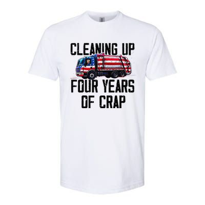 Cleaning Up Four Years Of Crap Funny Trump Garbage Softstyle CVC T-Shirt