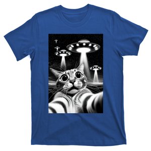 Cat Ufo | Funny Invasion Meme Retro Alien Cat Ufo Selfie T-Shirt