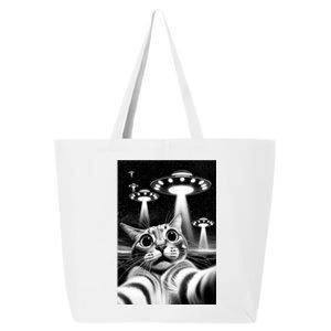 Cat Ufo | Funny Invasion Meme Retro Alien Cat Ufo Selfie 25L Jumbo Tote