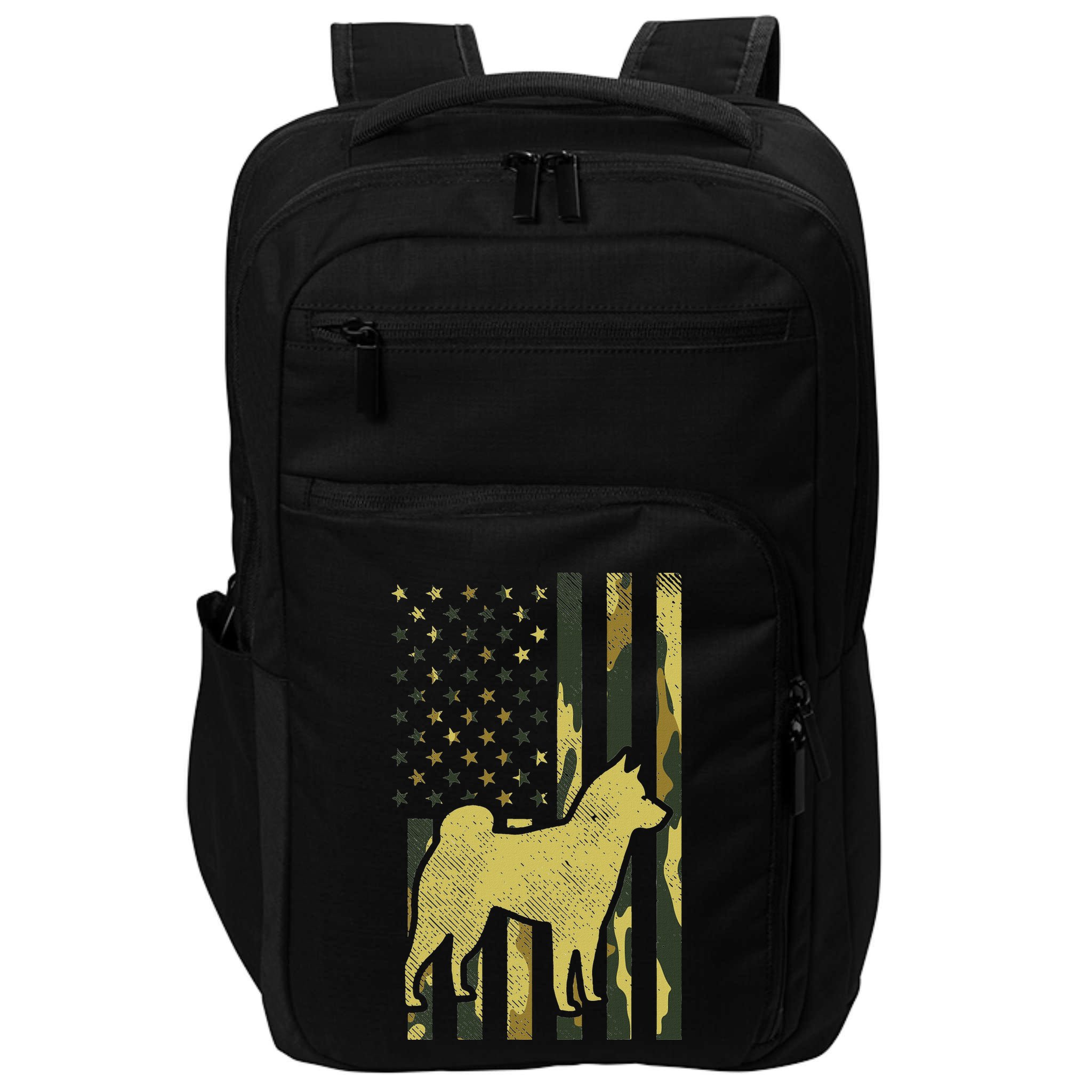 Camo Us Flag Shiba Inu Akita Pet Japanese Dog Patriotic Gift Impact Tech Backpack
