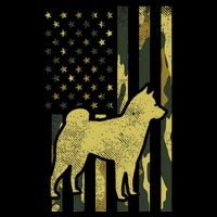 Camo Us Flag Shiba Inu Akita Pet Japanese Dog Patriotic Gift 16 in Basic Backpack