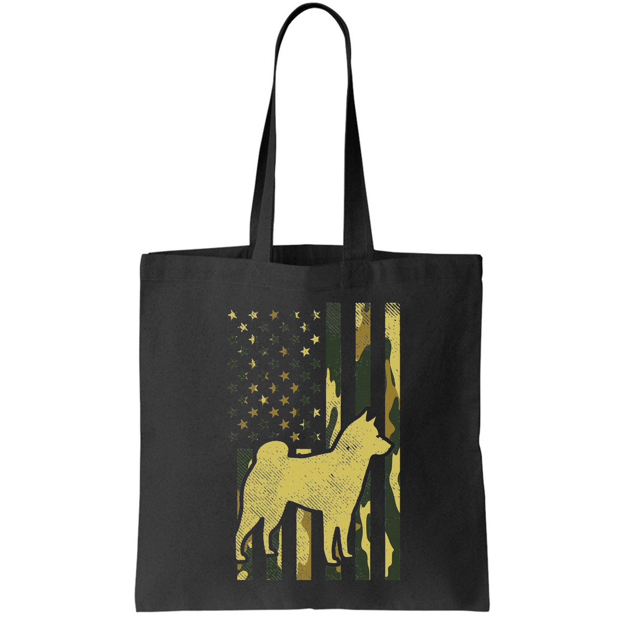 Camo Us Flag Shiba Inu Akita Pet Japanese Dog Patriotic Gift Bag