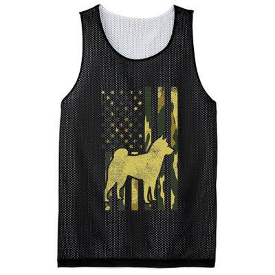 Camo Us Flag Shiba Inu Akita Pet Japanese Dog Patriotic Gift Mesh Reversible Basketball Jersey Tank