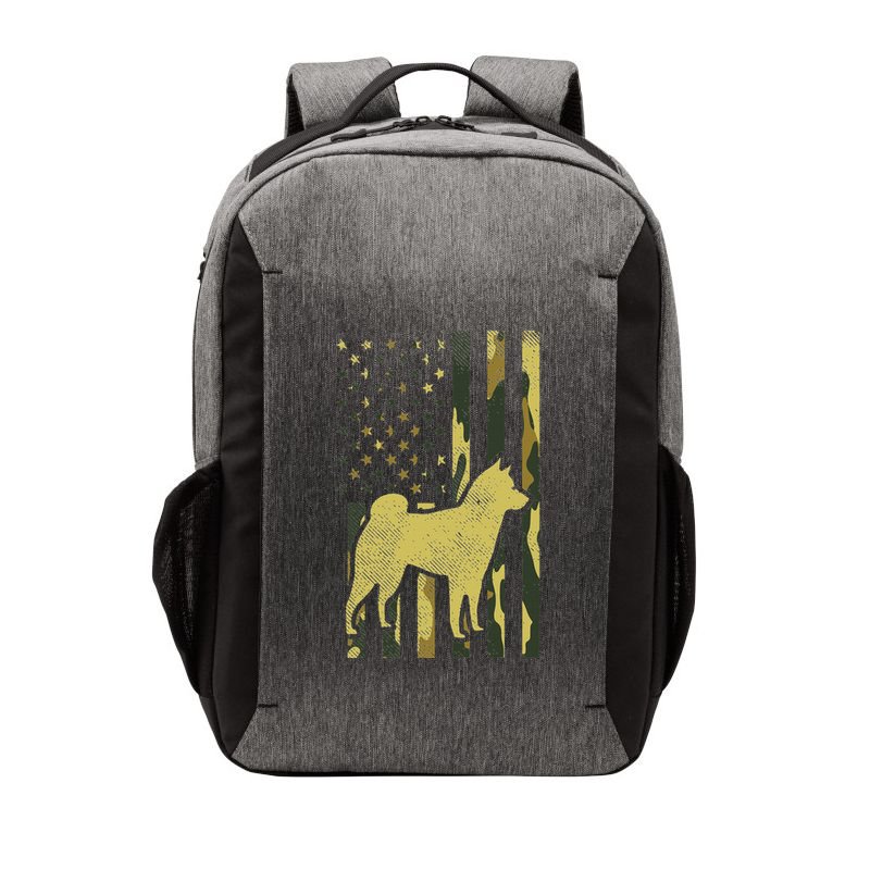 Camo Us Flag Shiba Inu Akita Pet Japanese Dog Patriotic Gift Vector Backpack