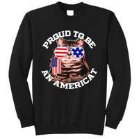 Cat US Flag Sunglasses Proud To Be An Americat Sweatshirt