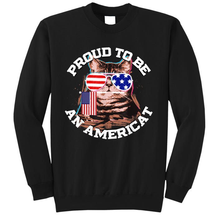 Cat US Flag Sunglasses Proud To Be An Americat Sweatshirt