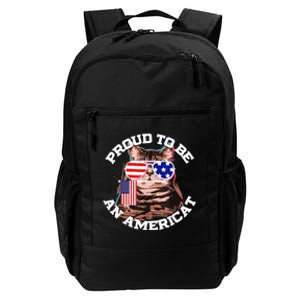 Cat US Flag Sunglasses Proud To Be An Americat Daily Commute Backpack