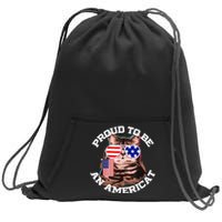 Cat US Flag Sunglasses Proud To Be An Americat Sweatshirt Cinch Pack Bag