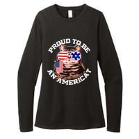 Cat US Flag Sunglasses Proud To Be An Americat Womens CVC Long Sleeve Shirt