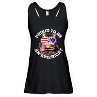 Cat US Flag Sunglasses Proud To Be An Americat Ladies Essential Flowy Tank