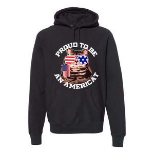 Cat US Flag Sunglasses Proud To Be An Americat Premium Hoodie