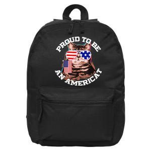 Cat US Flag Sunglasses Proud To Be An Americat 16 in Basic Backpack