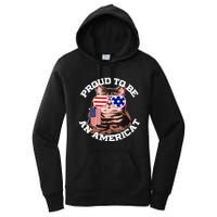 Cat US Flag Sunglasses Proud To Be An Americat Women's Pullover Hoodie