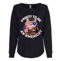 Cat US Flag Sunglasses Proud To Be An Americat Womens California Wash Sweatshirt