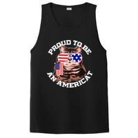 Cat US Flag Sunglasses Proud To Be An Americat PosiCharge Competitor Tank