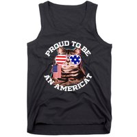 Cat US Flag Sunglasses Proud To Be An Americat Tank Top