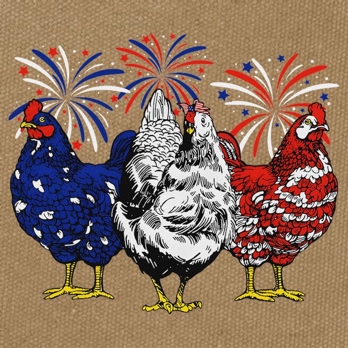 Chicken Usa Flag Patriotic Chicken Lover 4th Of July Cotton Canvas Backpack