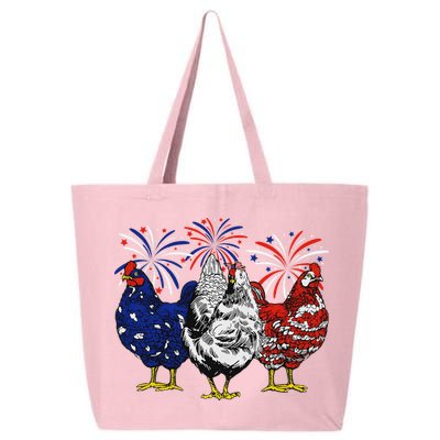 Chicken Usa Flag Patriotic Chicken Lover 4th Of July 25L Jumbo Tote