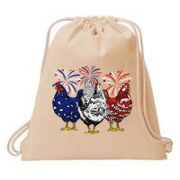 Chicken Usa Flag Patriotic Chicken Lover 4th Of July Drawstring Bag