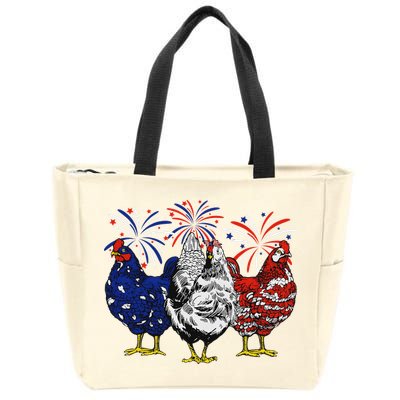 Chicken Usa Flag Patriotic Chicken Lover 4th Of July Zip Tote Bag