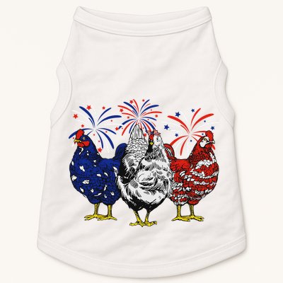 Chicken Usa Flag Patriotic Chicken Lover 4th Of July Doggie Tank