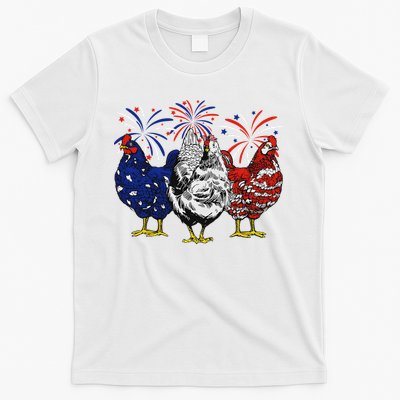 Chicken Usa Flag Patriotic Chicken Lover 4th Of July T-Shirt