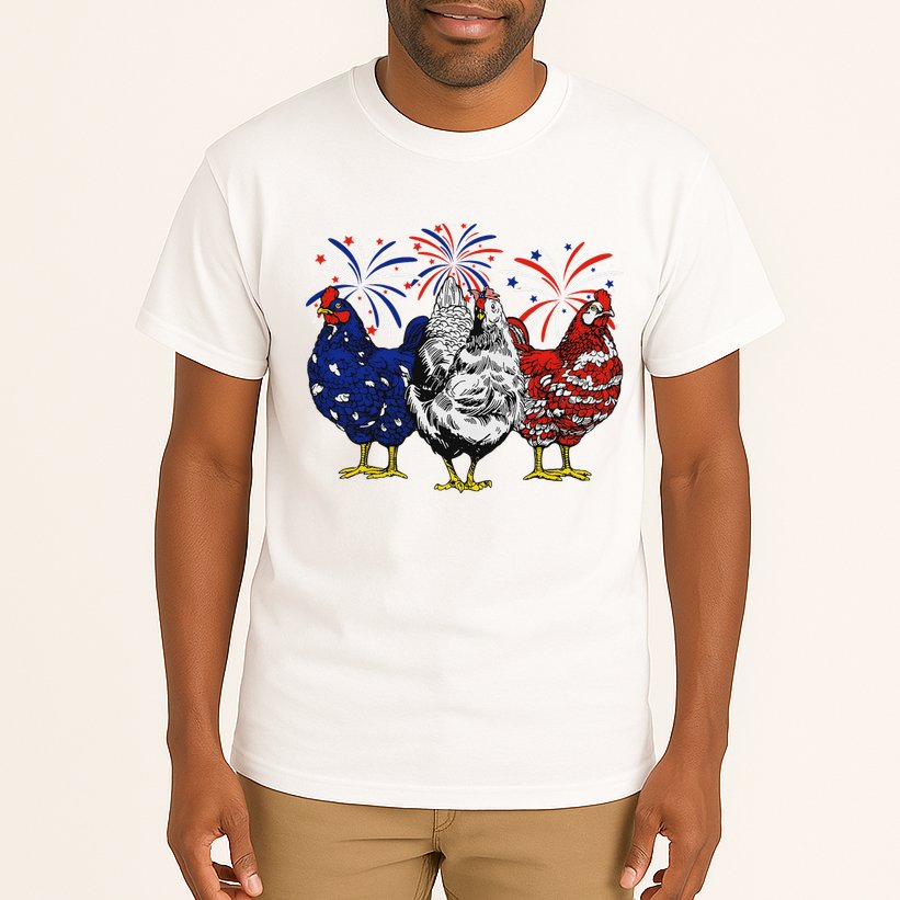 Chicken Usa Flag Patriotic Chicken Lover 4th Of July Tall T-Shirt