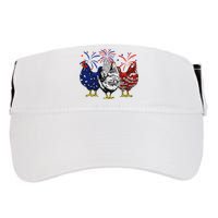 Chicken Usa Flag Patriotic Chicken Lover 4th Of July Adult Drive Performance Visor